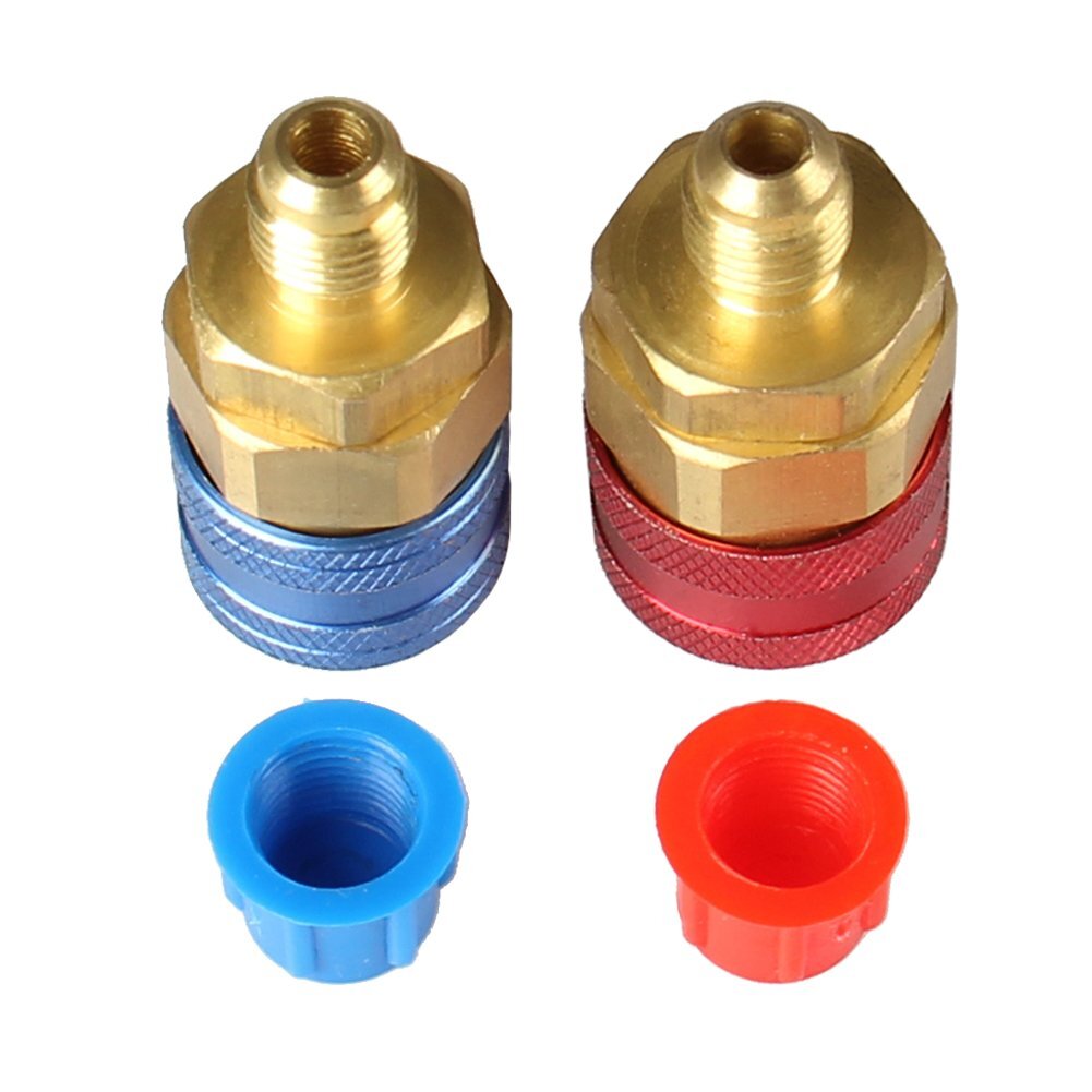 A/C Automotive Air Conditioning Quick Coupler Low High Side Adapter (2pcs)