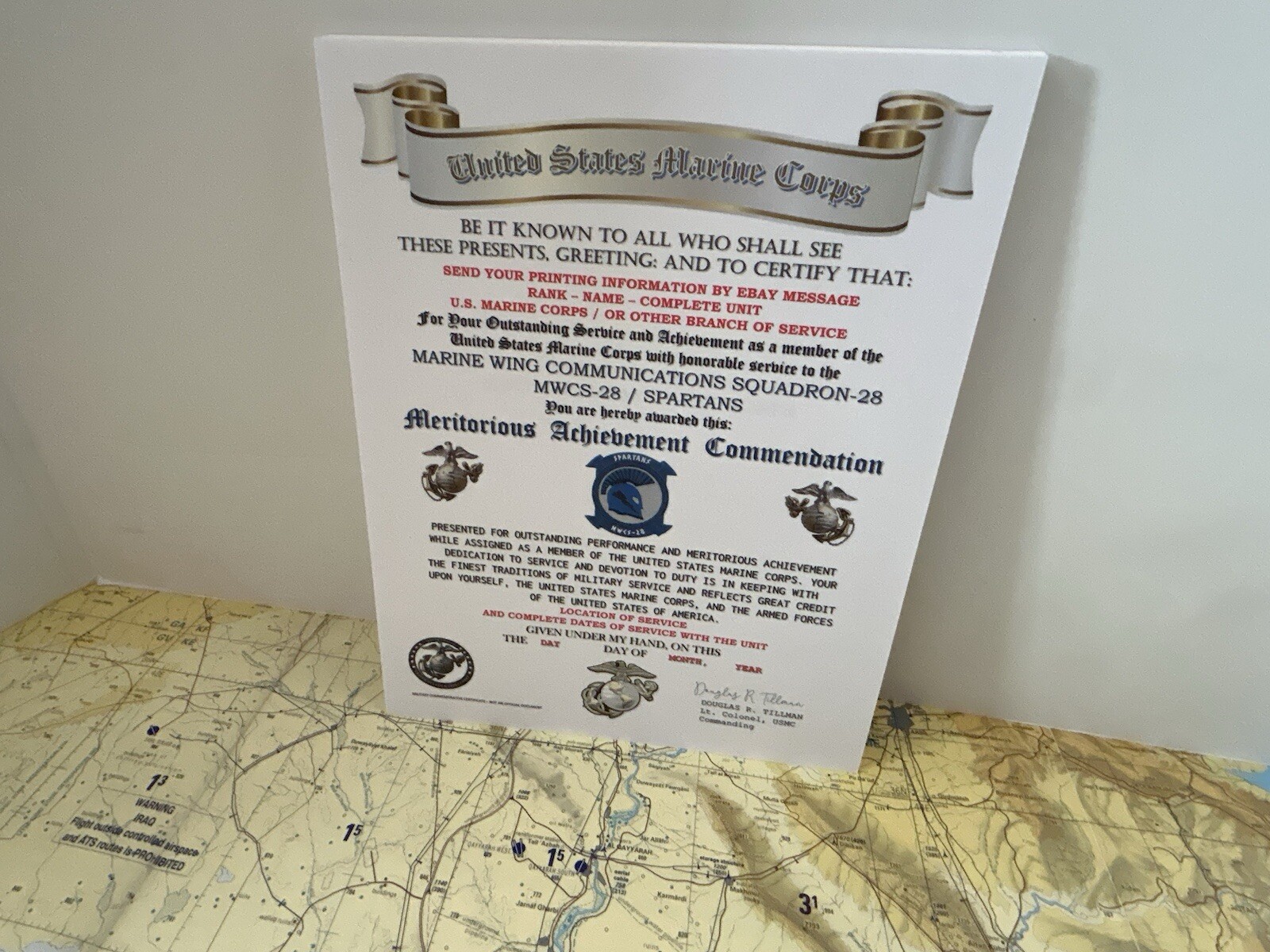 U.S.M.C. / WING COMMUNICATIONS SQDN-28 / MERITORIOUS ACHIEVEMENT COMMENDATION