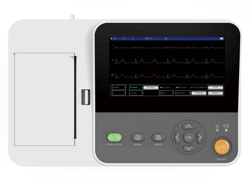 Touchscreen 6-channel 12-Lead ECG EKG Machine Electrocardiograph Interpretation