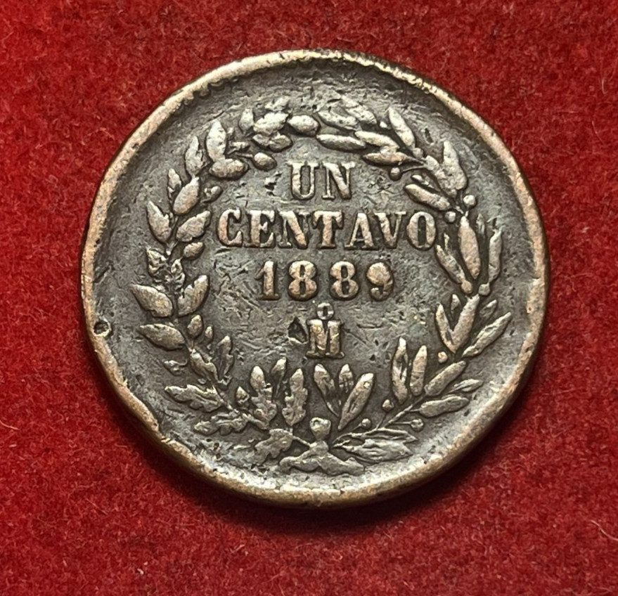 Mexico Centavo 1889 Mo Copper Coin KM#391.6 T8971