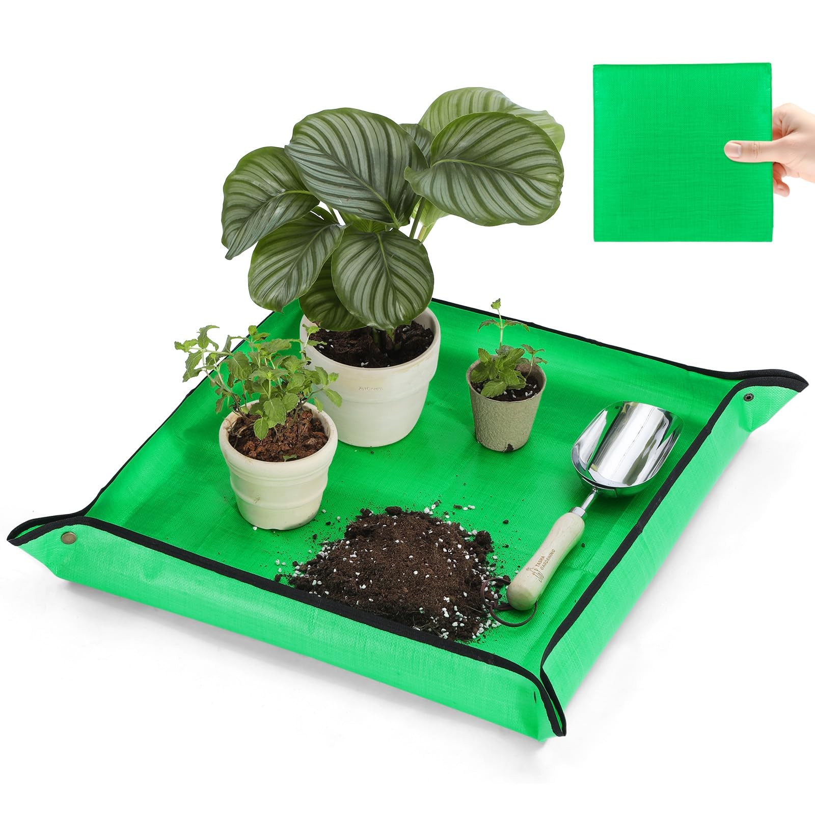bukmialy 26.8"x26.8" Super Thick Repotting Mat - 26.8" x 26.8", Pale Green