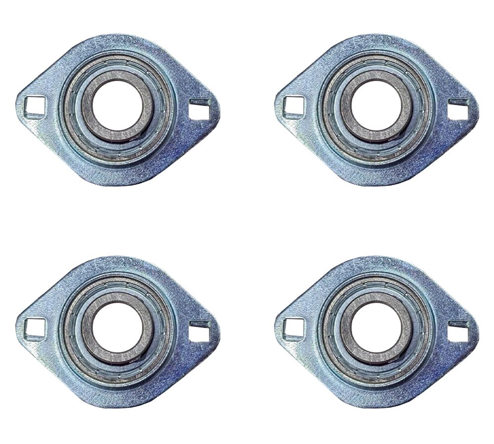 4Pk 3/4" Shaft Axle Bearing with Flanges for Dump Truck Tarp Systems - Aluminum