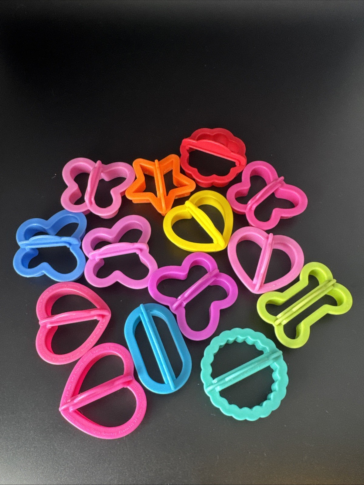 Bright Colored Shape Cookie Cutters Lot - Great For Play Doh