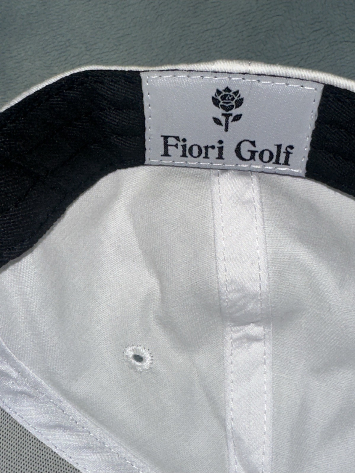 Fiori Golf Hat Strapback Cap White Black FG OSFM