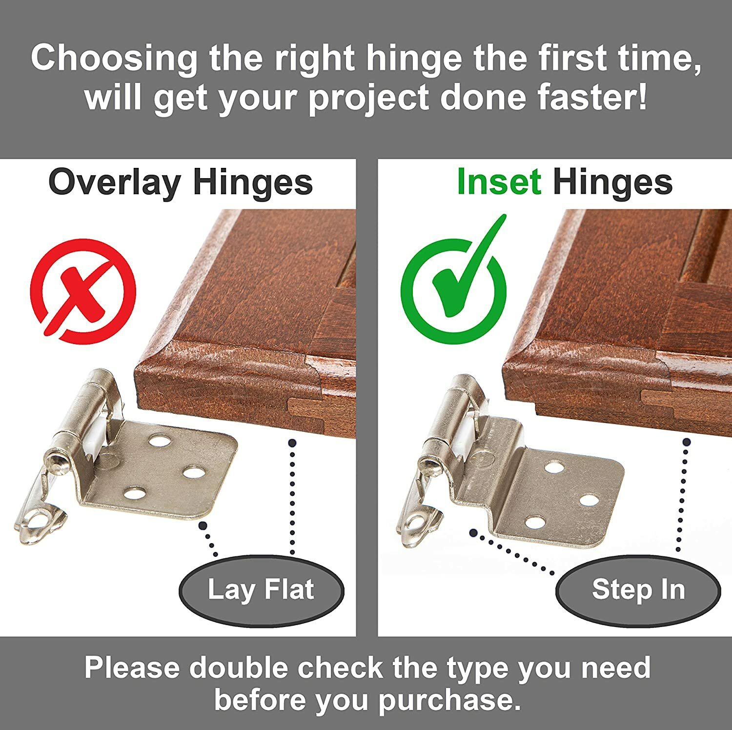 LOT 3/8" Inset Offset Kitchen Cabinet Hinges Self Closing Face Mount Cupboard US