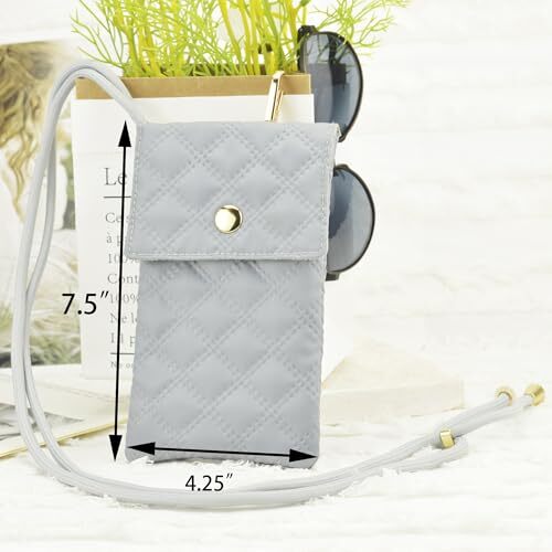 Soft Glasses Case Double Eyeglasses Case for Women with Adjustable Grey