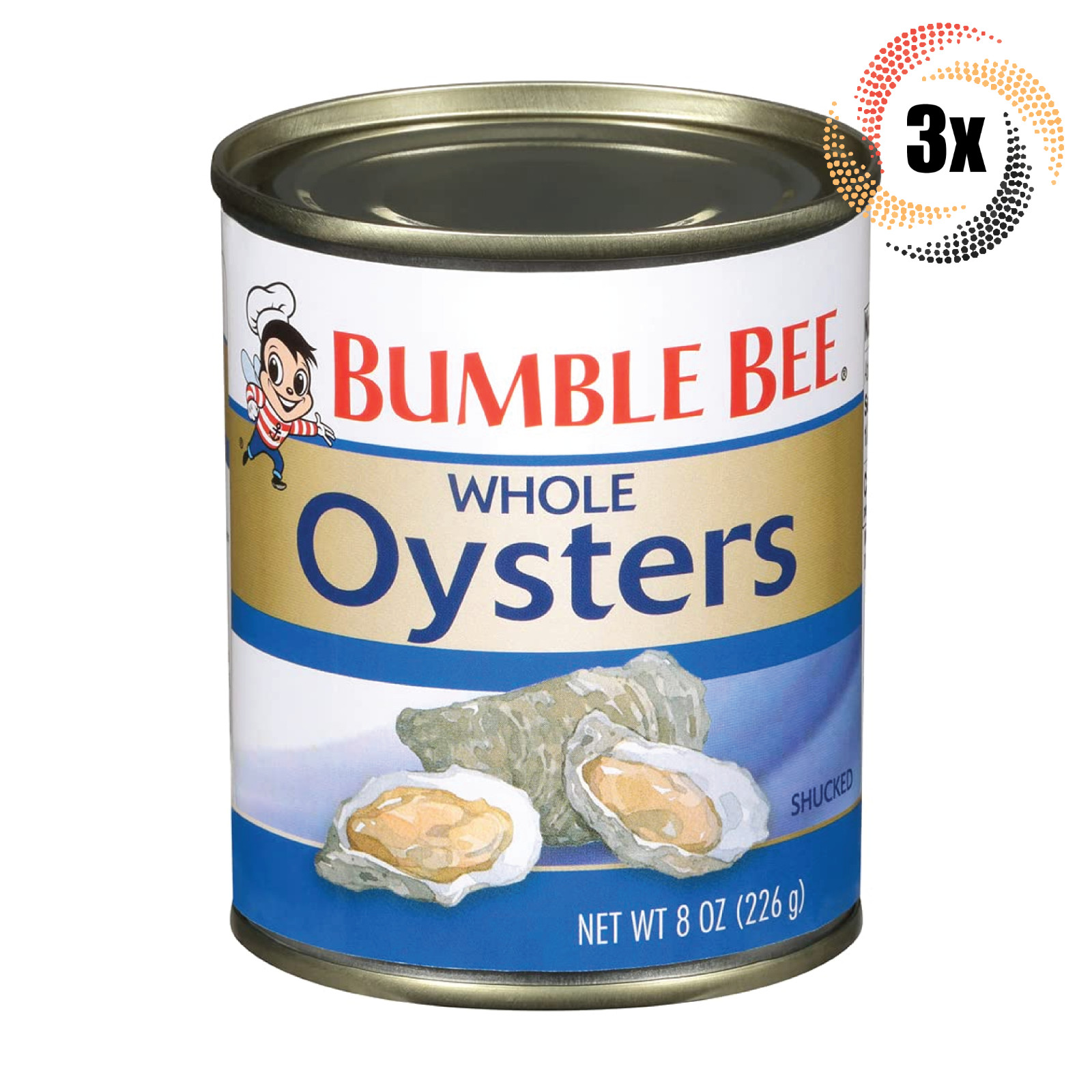 3x Packs Bumble Bee Shucked Whole Oysters Cans | 8oz | Fast Shipping! |