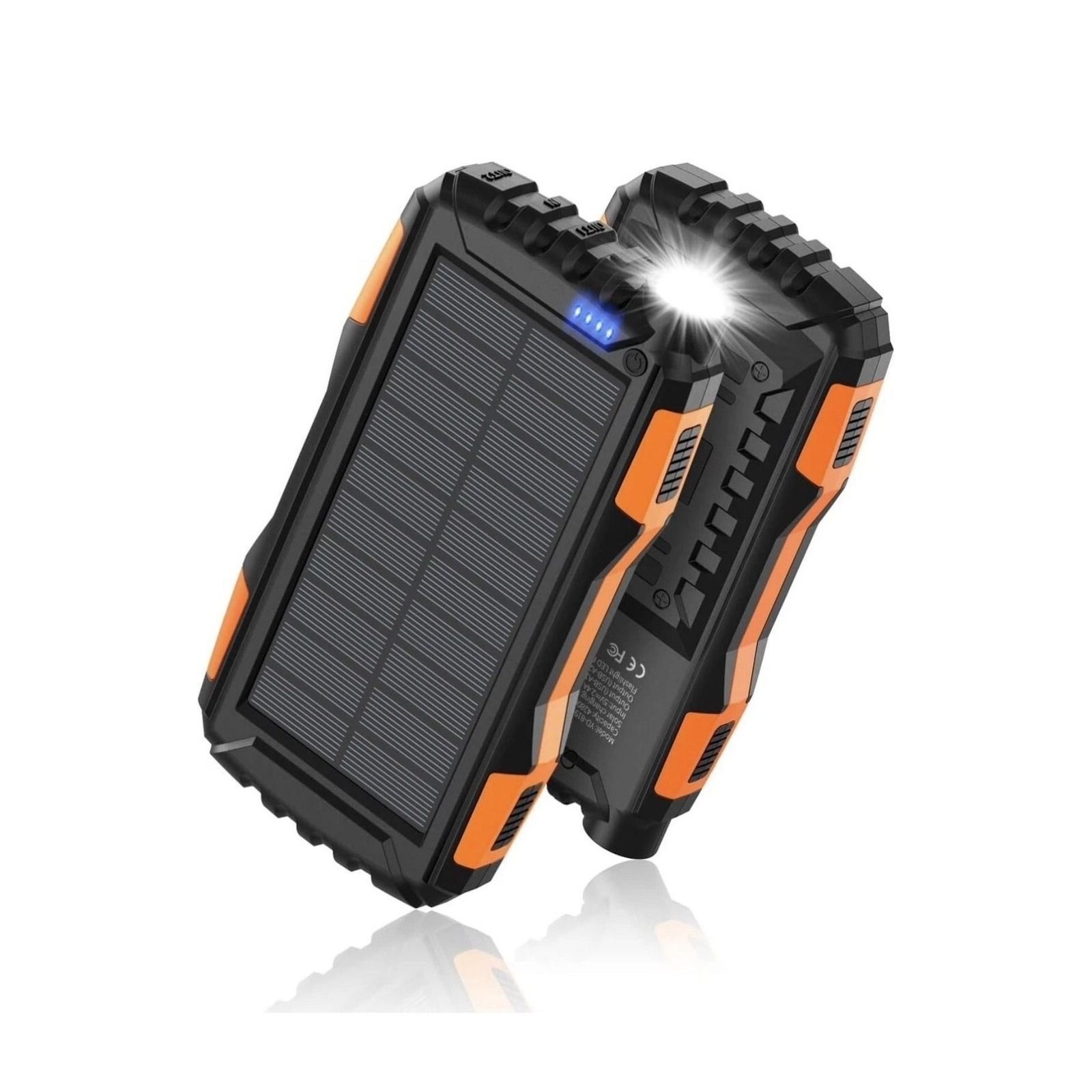 Outdoor Solar Power Bank Portable USB Charger LED Flashlight Waterproof New
