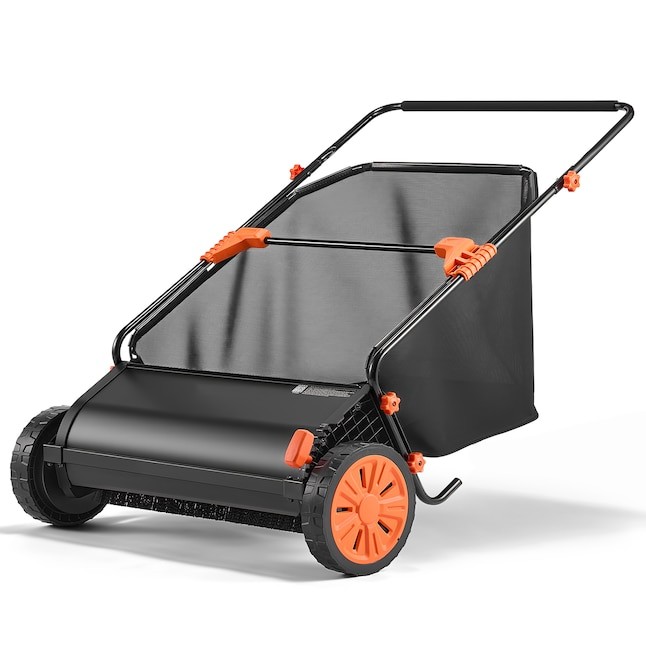 VEVOR Push Lawn Sweeper 30 in Leaf and Grass Collector with 12 cu. ft. Hopper Ba