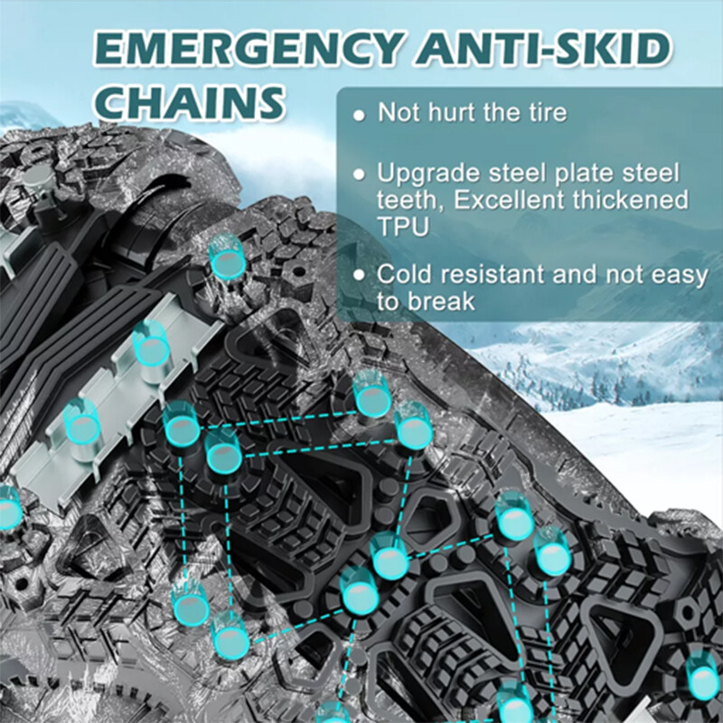 Tire Chains Snow Chain for Car/SUV/Pickup Trucks Adjustable Universal Emergency