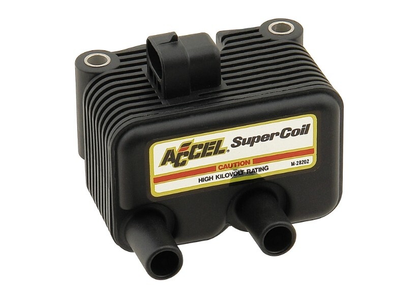 ACCEL Motorcycle Ignition Coil 0.5 Ohms Resistance Twin Cam Black 140409