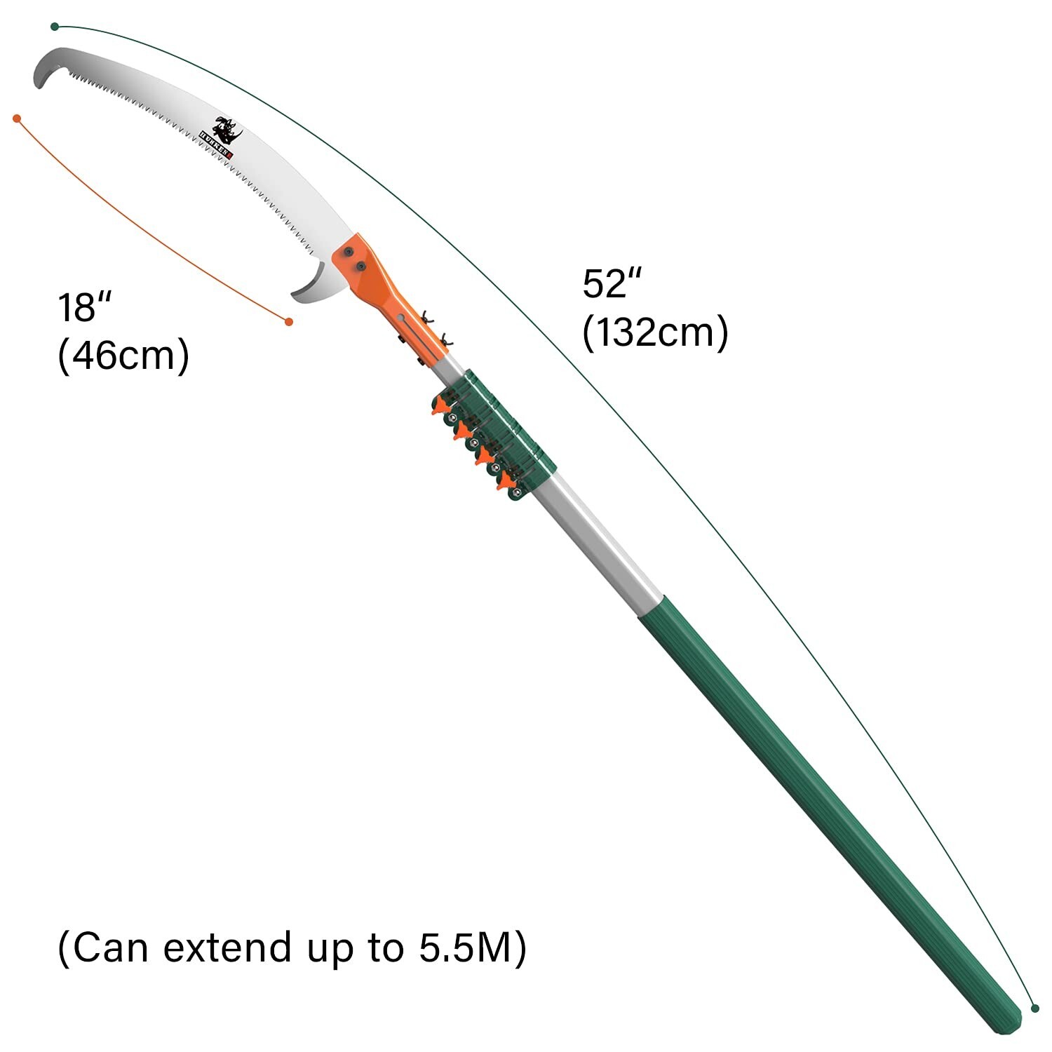 Tree Pruner Pole Saw Manual Extendable Long Tree Pruner Extendable，Pole Pruni...