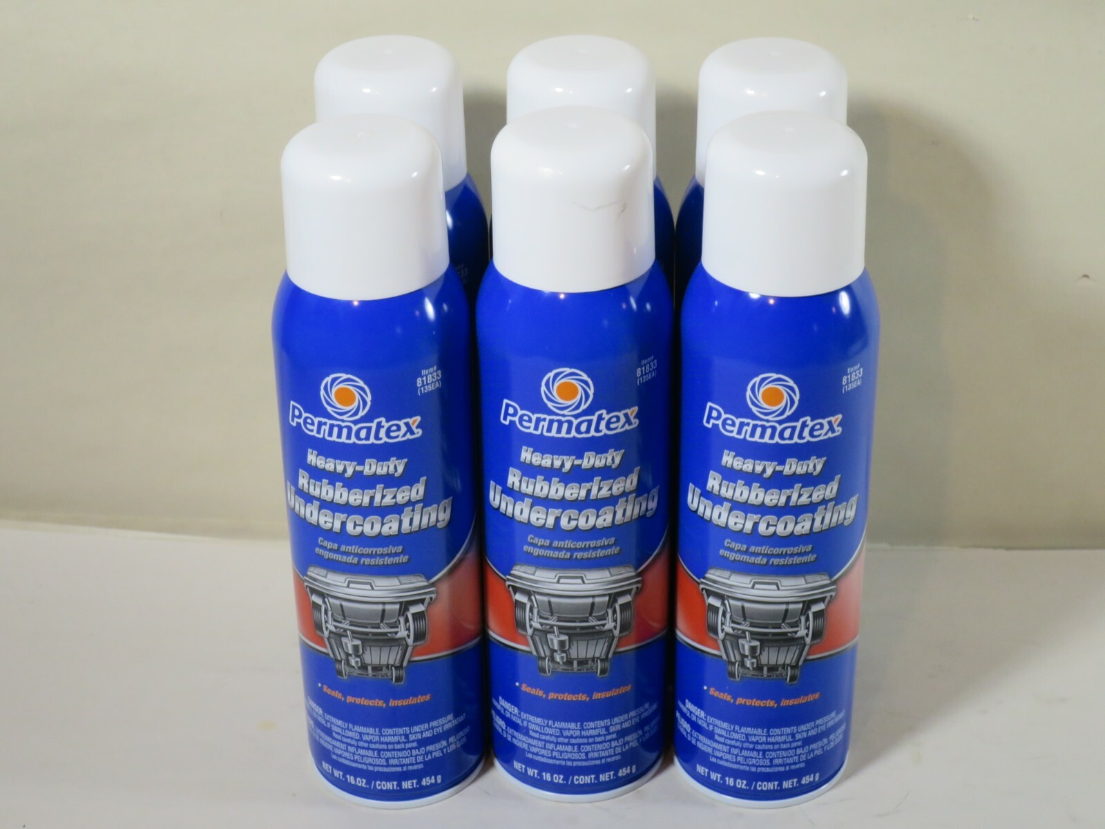 Heavy Duty Rubberized Under-Coating Permatex 81833 16oz Can Case of 6