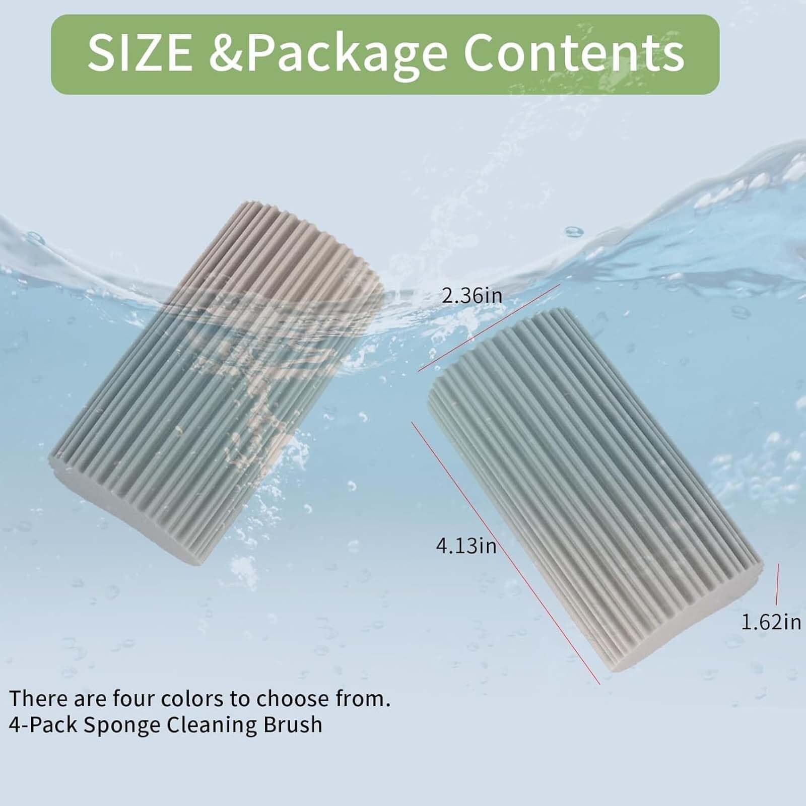 Damp Clean Duster Sponge 4 Pack,Magic Sponges Eraser Baseboard Cleaner Tool,R...
