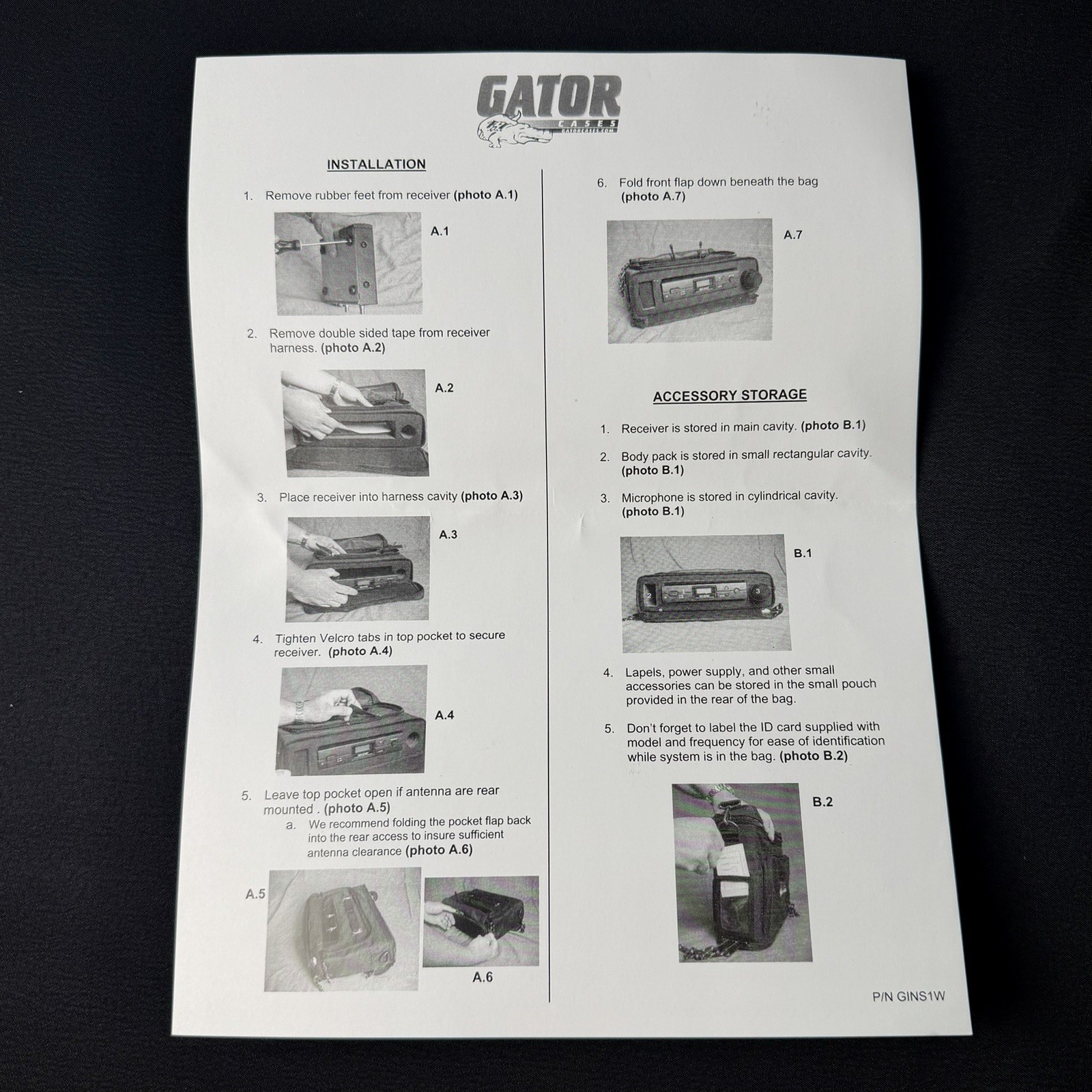 Gator GM1W Wireless Microphone System Carry Bag Case New With Tags