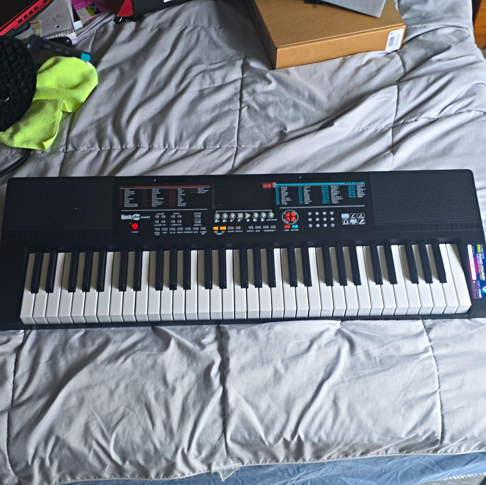 RockJam RJ640 61-Key Full Size Electronic Keyboard, Built-in Speaker, Black