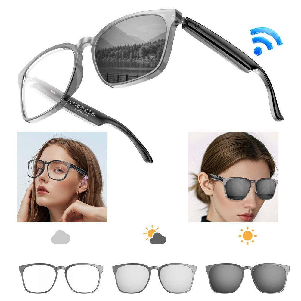 Bluetooth Smart Glasses with Speakers Eyewear Music AI Translator Headphones