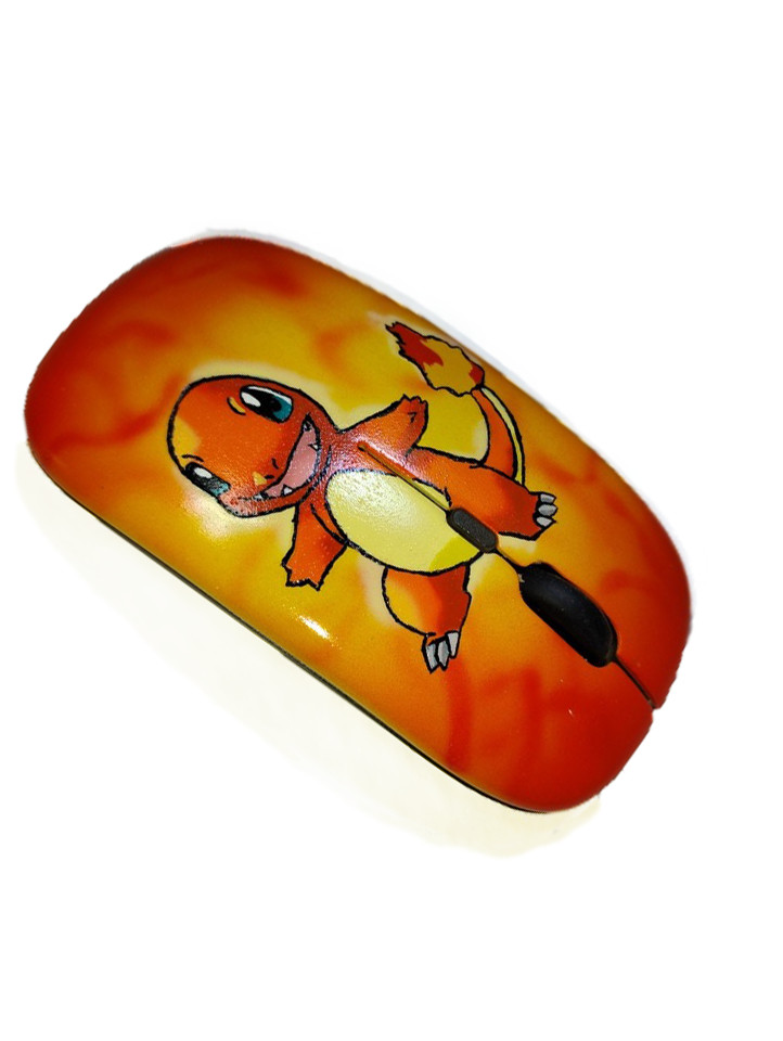 Charmander themed custom painted wireless mouse - new