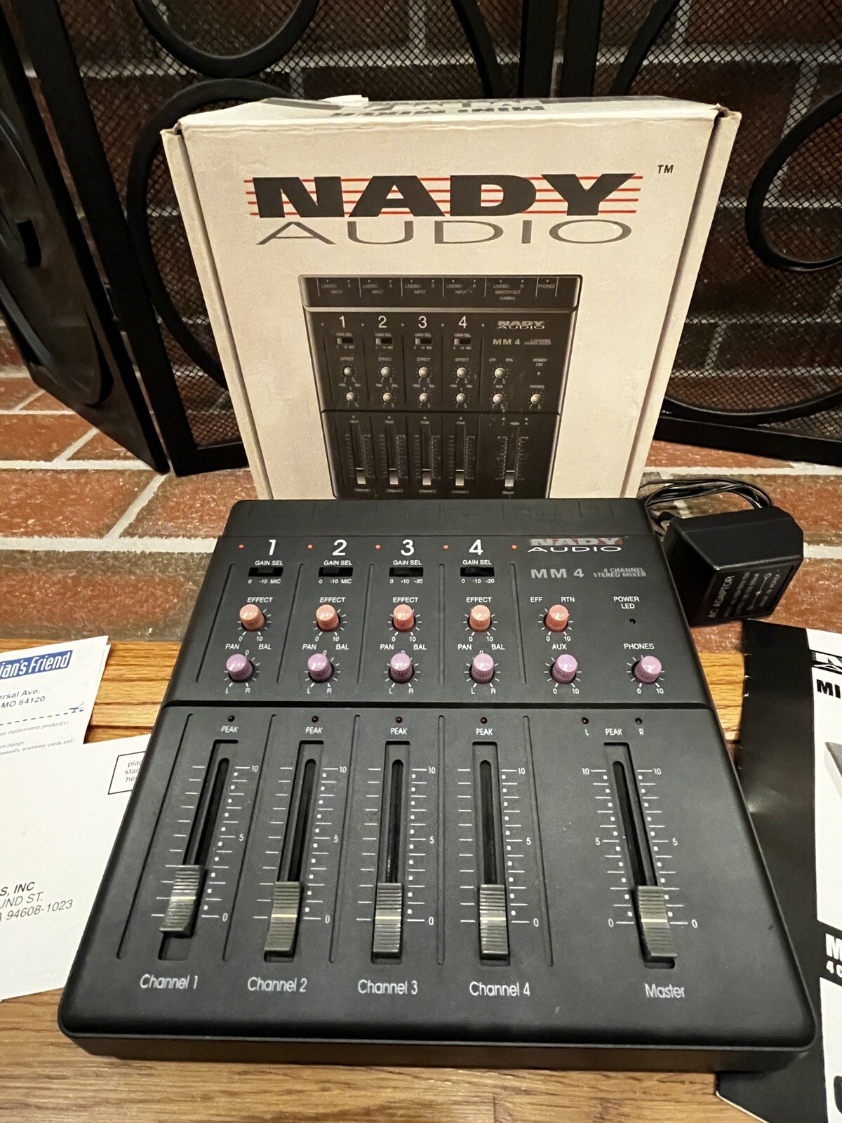 Nady Audio MM4 4 Channel Stereo Mixer With Power Supply And Box