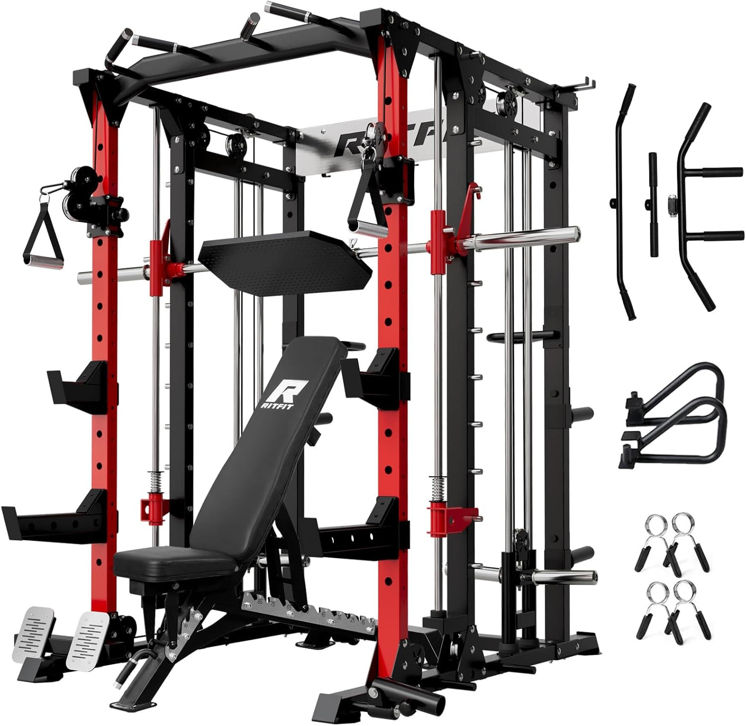 Buffalo All-In-One Smith Machine & Power Cage for Home Gym Workouts