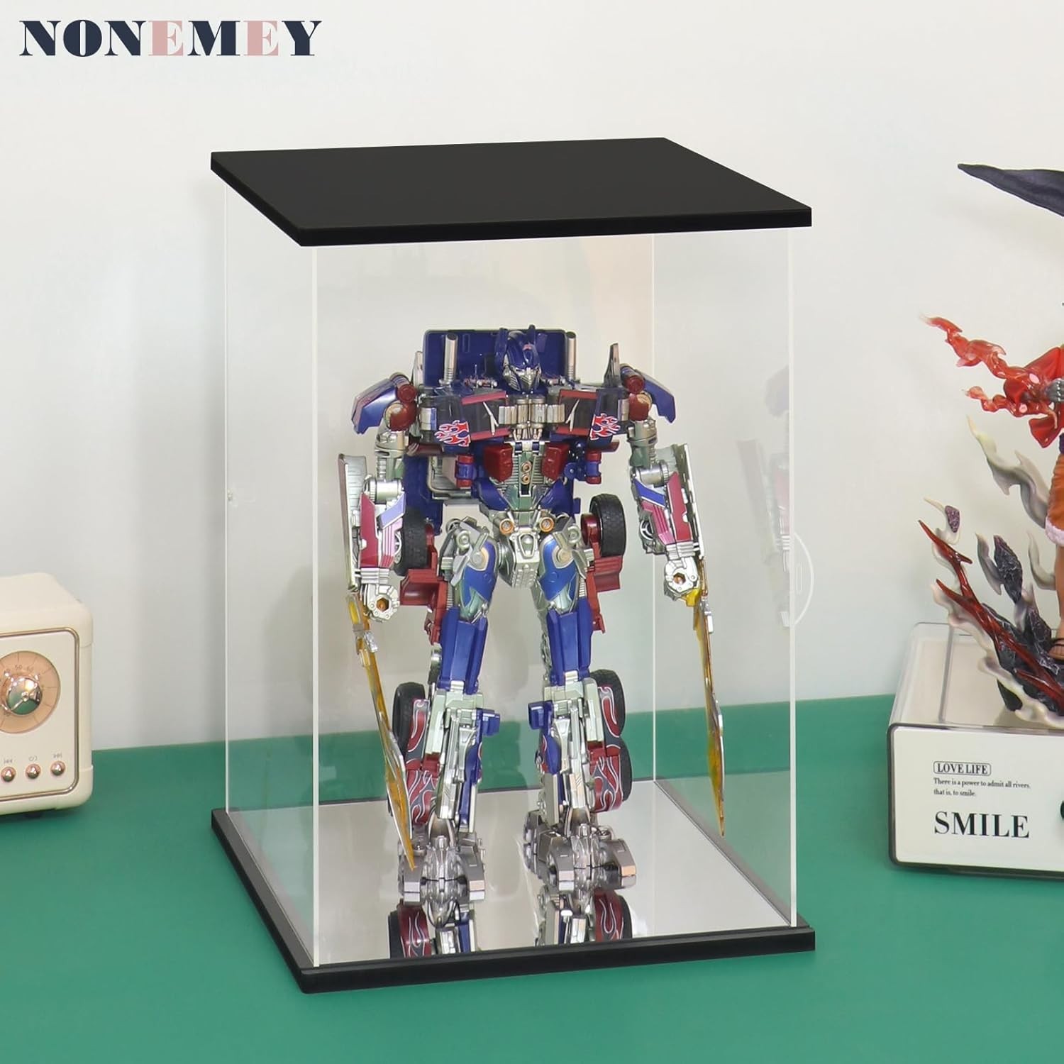 Clear Acrylic Display Case with Remote Control Light for 400% Bearbrick, Dust...