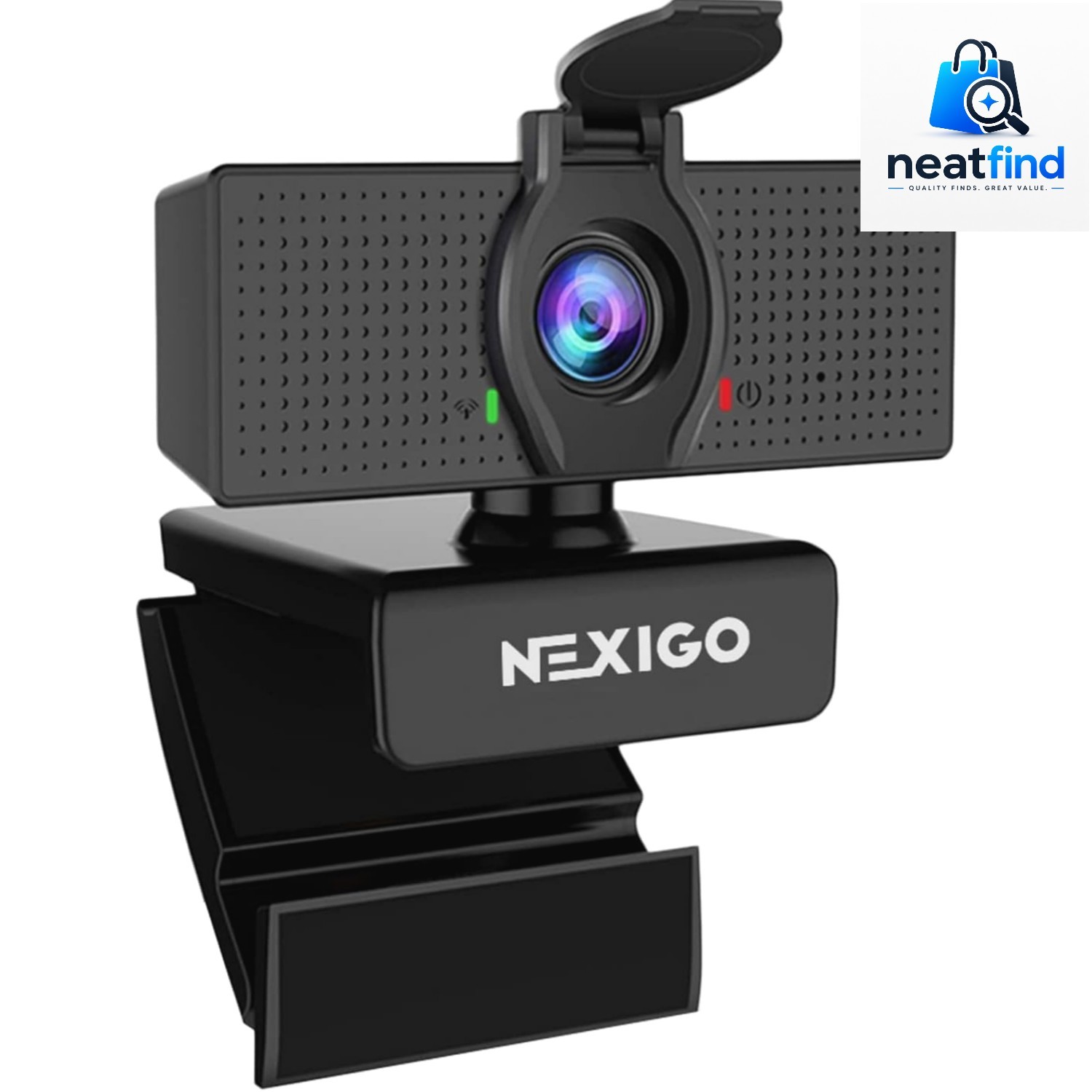 N60 1080P Webcam with Microphone, Software Control & Privacy Cover, USB HD Co...