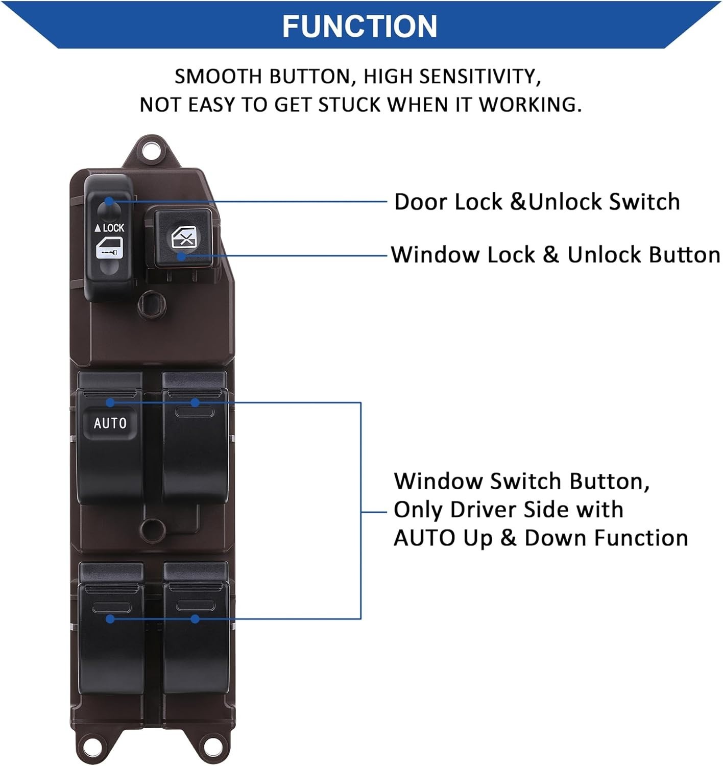 Door Master Window Switch Power Control Button Compatible with 2002-2006 Toyota