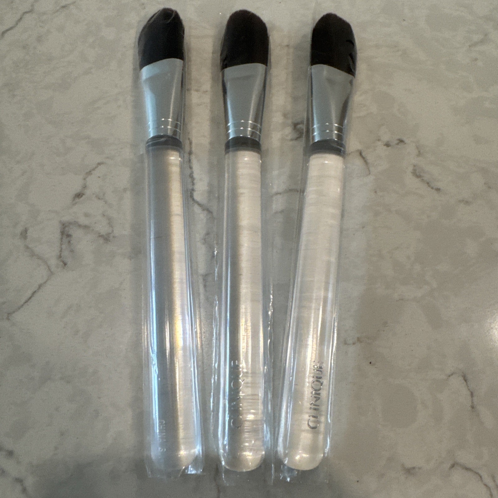 Lot Of 3 Clinique 6" Powder Foundation Brush Standard Size Makeup Brush  NO BOX