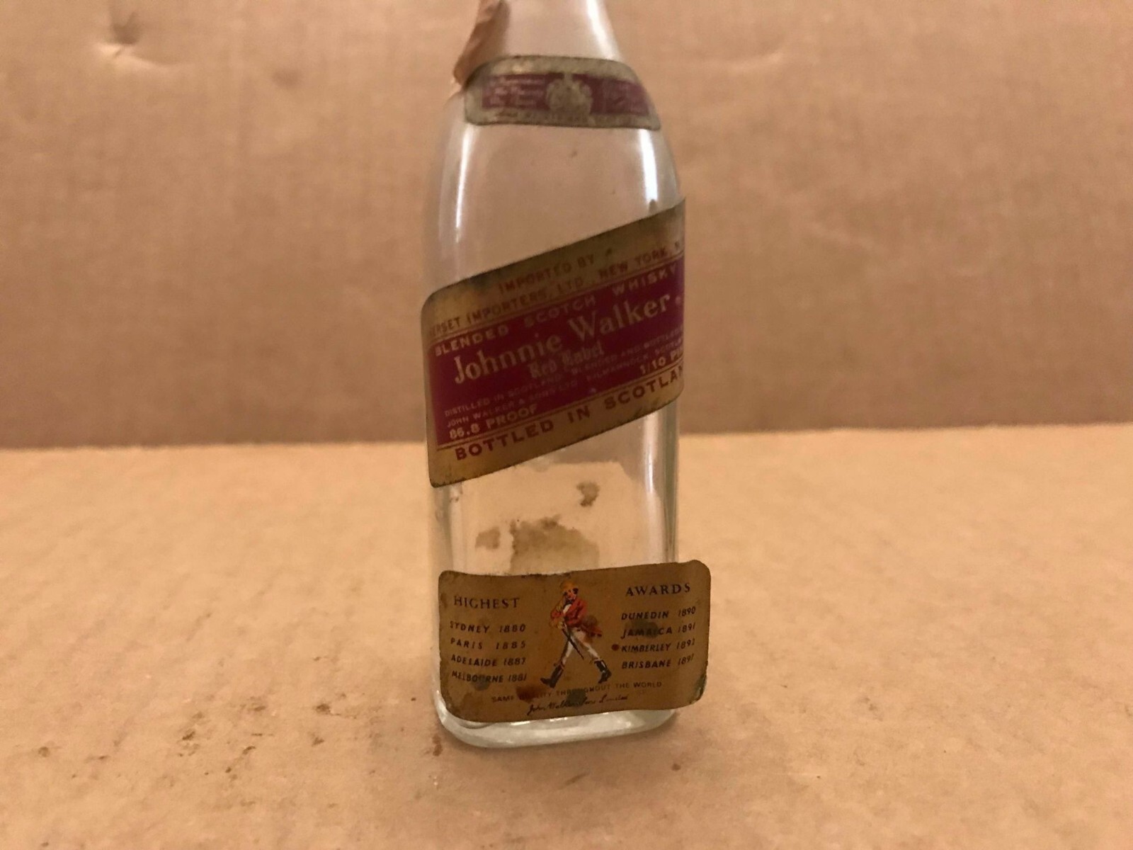 Vintage Johnnie Walker Red Label Blended Scotch Empty Mini Bottle
