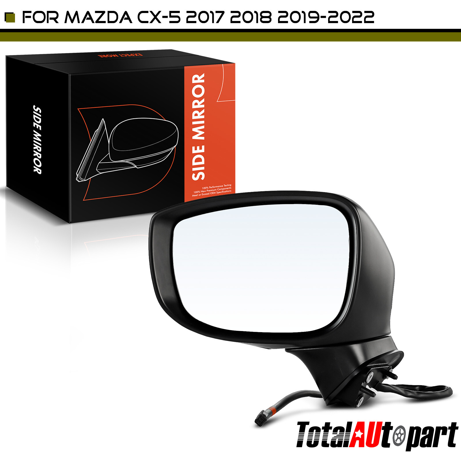 New Black Manual Folding Mirror w/ 6 pin for Mazda CX-5 2017 2018-2022 Left Side