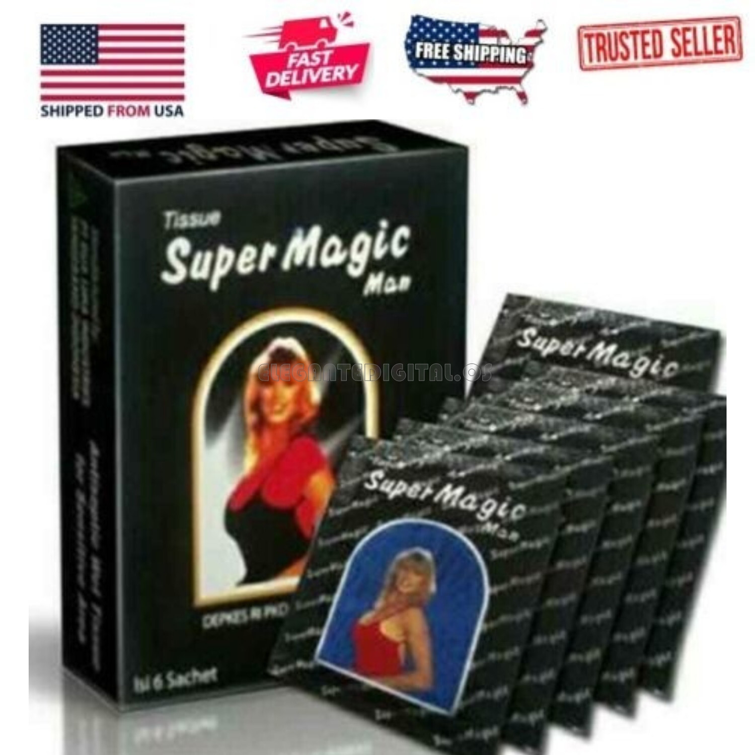 Super Antiseptic Magic Wet Tissue Longer Sex delayed ejaculation 3 box (18 pcs)