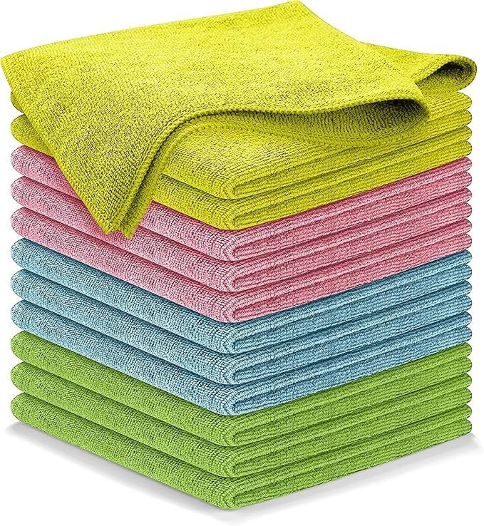 Microfiber Cleaning Cloth - 12Pcs 12.5x12.5 inch High Performance - 1200 Washes