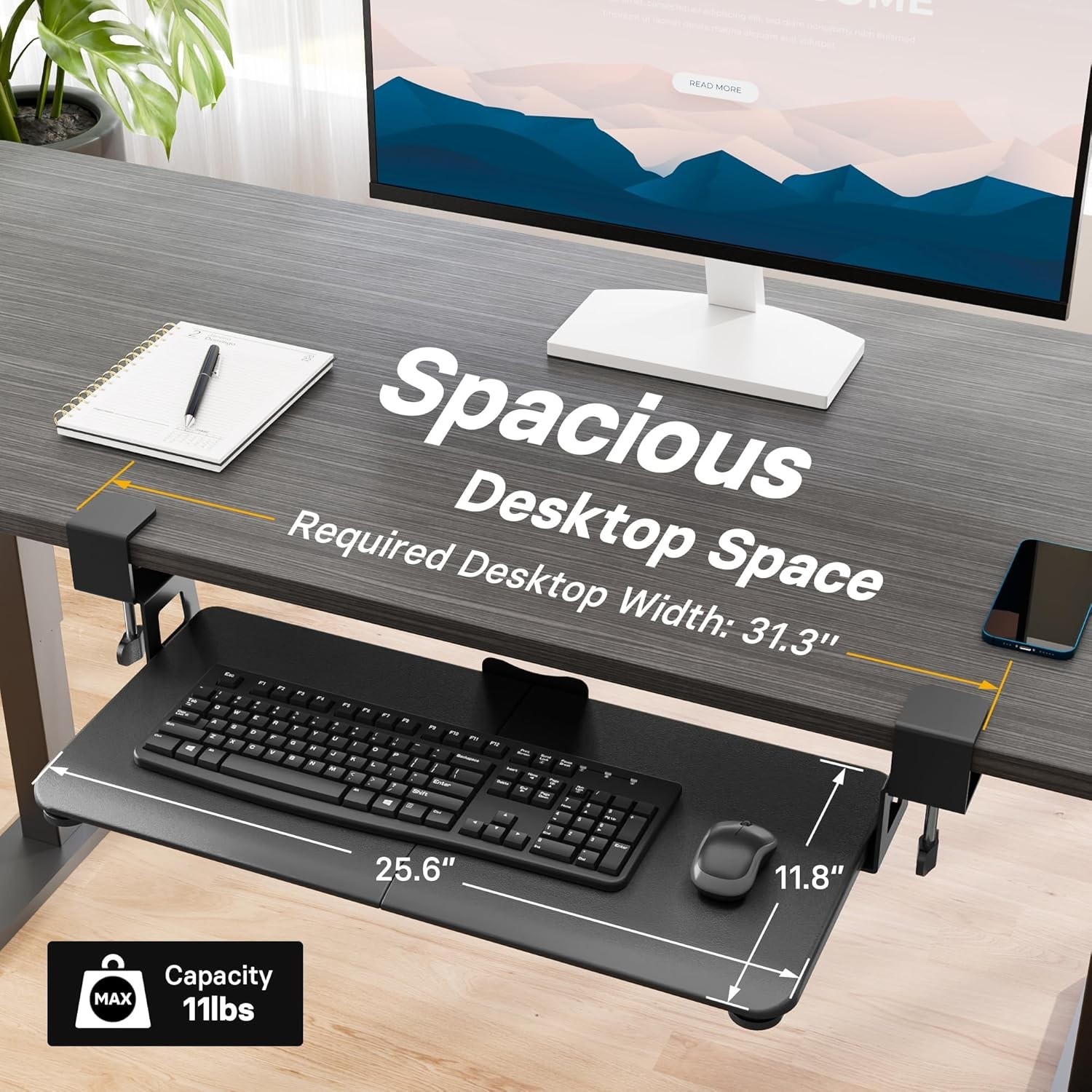 Keyboard & Mouse Drawer, Space-Saving Solution