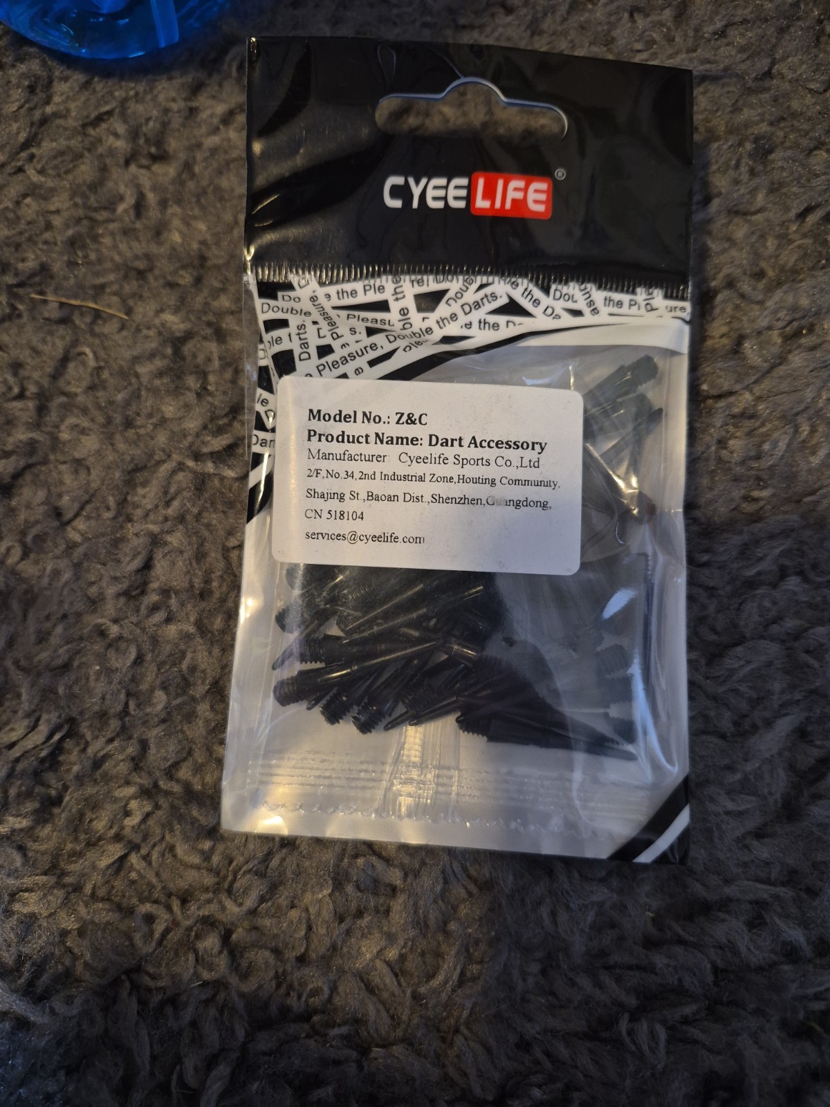 Cyeelife Z&C Plastic Dart Tips Soft Points Replacement Black Pack Brand New