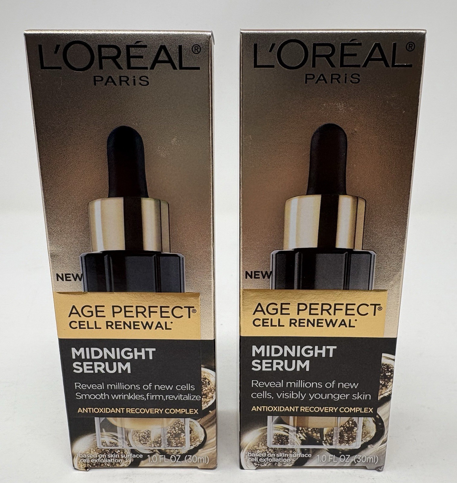 L'OREAL ANTI-AGING AGE CELL RENEWAL MIDNIGHT SERUM ANTIOXIDANT (Lot of 2)