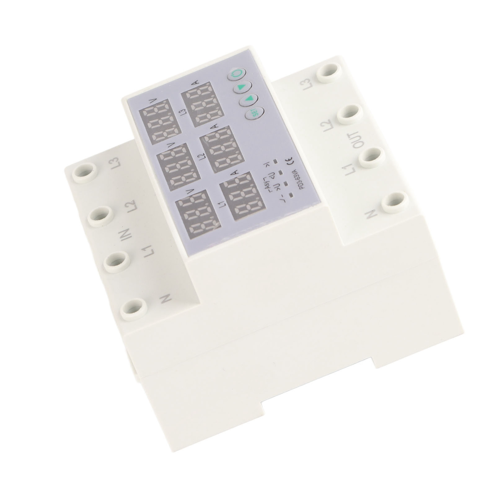 3 Phase DIN Rail Voltmeter Ammeter Automatic Overvoltage Protector 63A Part