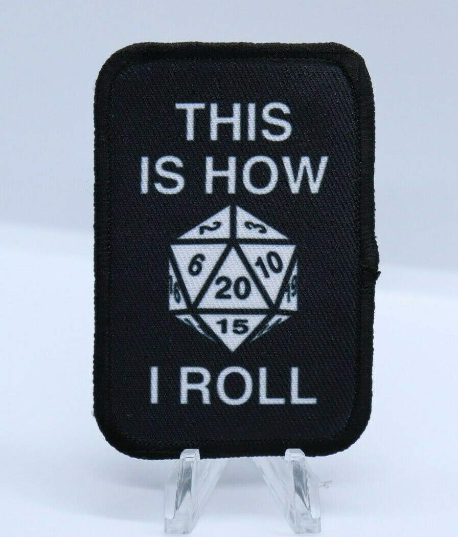 this is how I roll dungeons and Dragons 2"x3" hook & loop backing morale patch