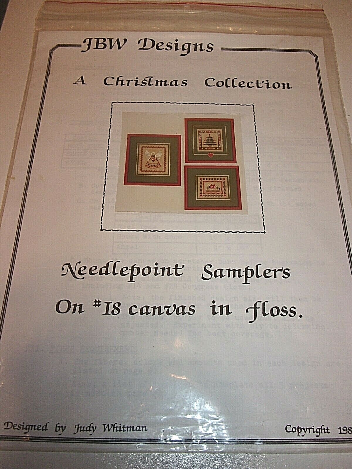 "A CHRISTMAS COLLECTION" NEEDLEPOINT SAMPLERS BY JBW DESIGNS