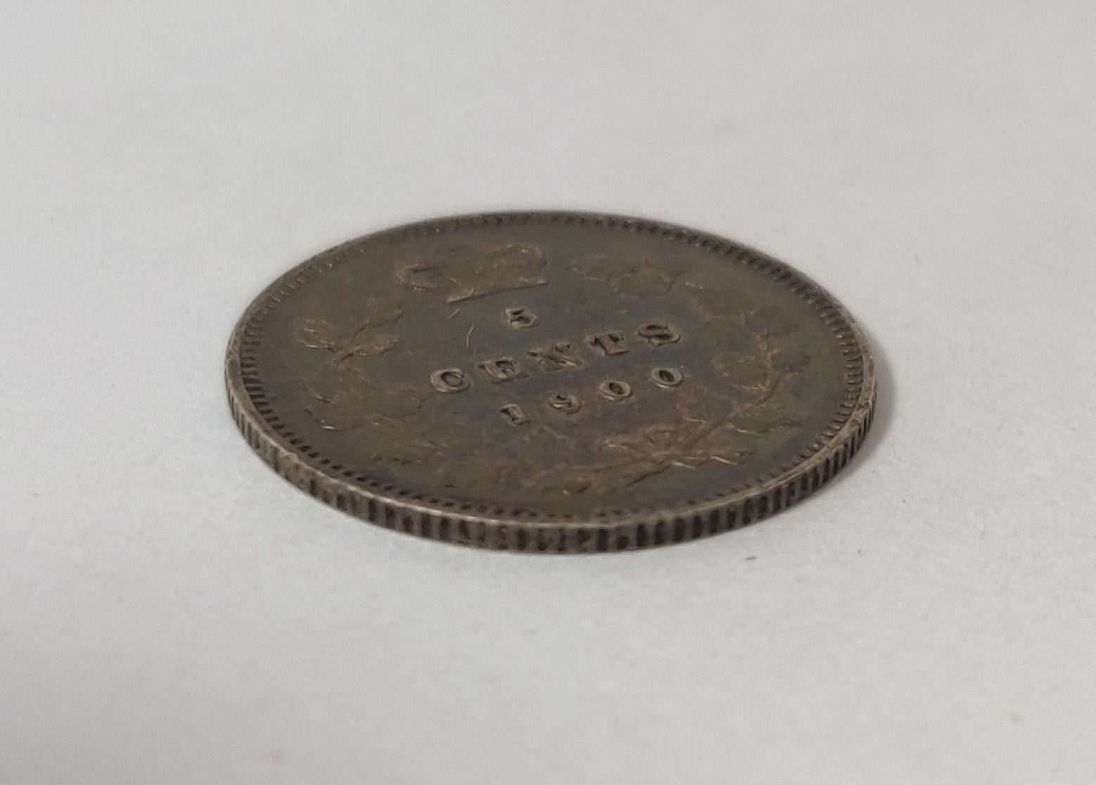 1900 CANADA STERLING SILVER 5 CENT SILVER COIN