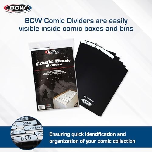 25 Pack Comic Dividers - Archival Plastic Storage Organizers with Write-On Tabs