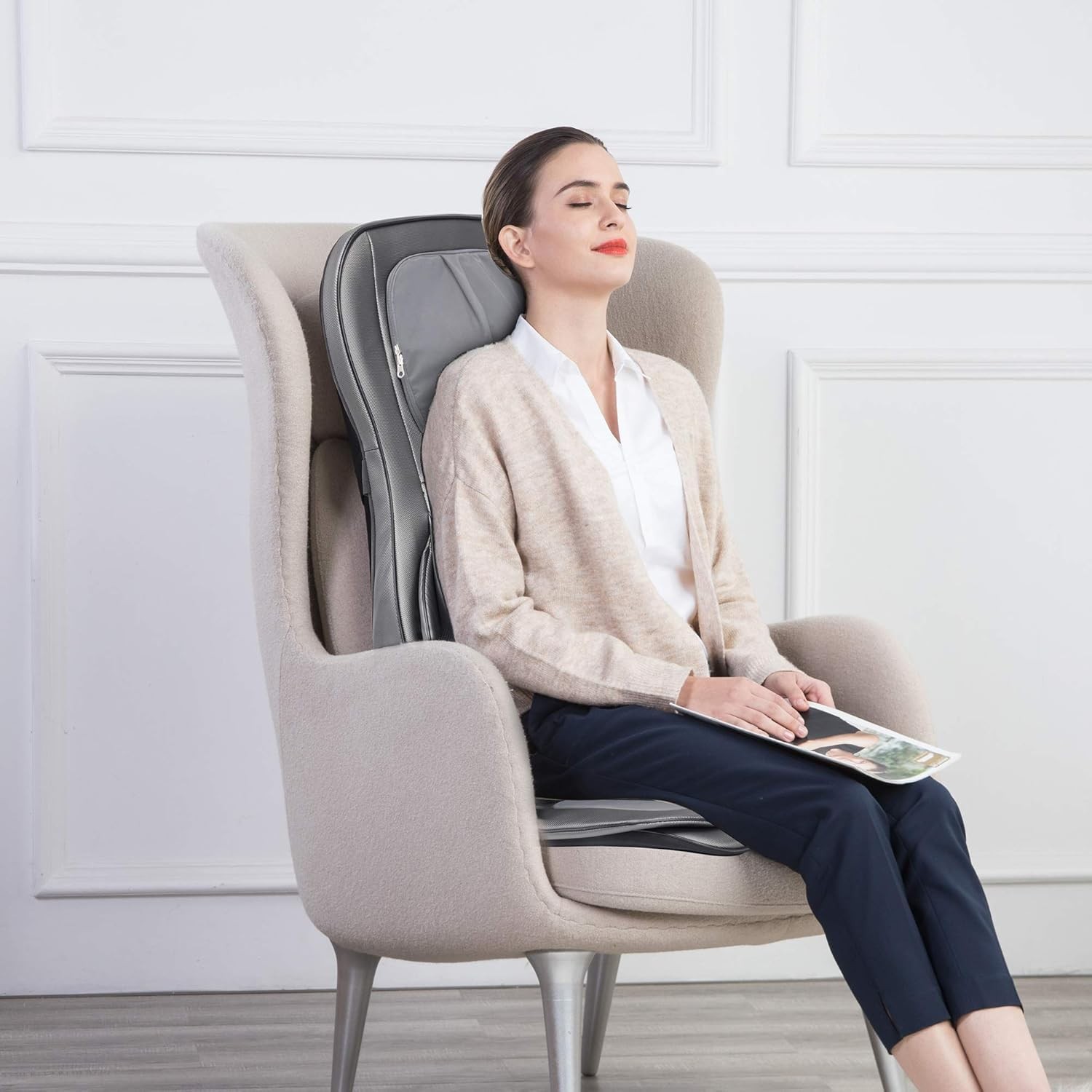 COMFIER Massager Chair with Heat, Shiatsu Neck Back Massager Portable with