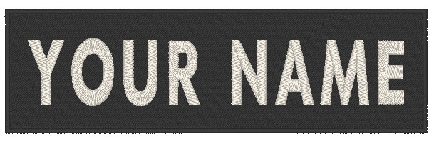 3" x  1.25" Name Tag Patch WHITE GLOW IN DARK With Hook & Loop Fastener #01