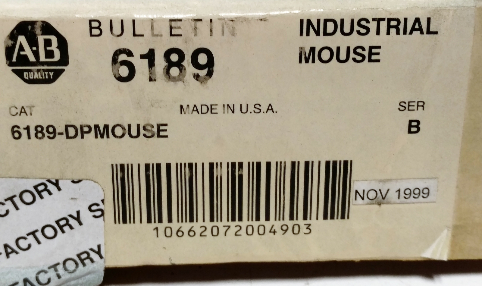 Allen-Bradley 6189-DPMOUSE Industrial Mouse