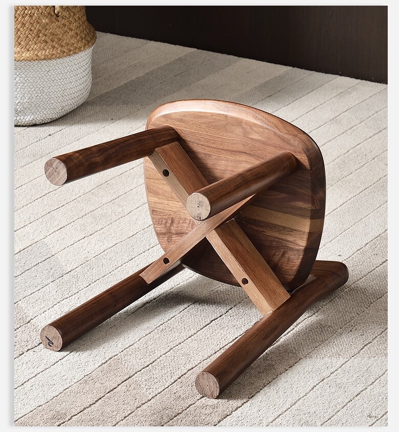 Solid Walnut Wood Kid Chair Stool Wooden Child Sitting Bench