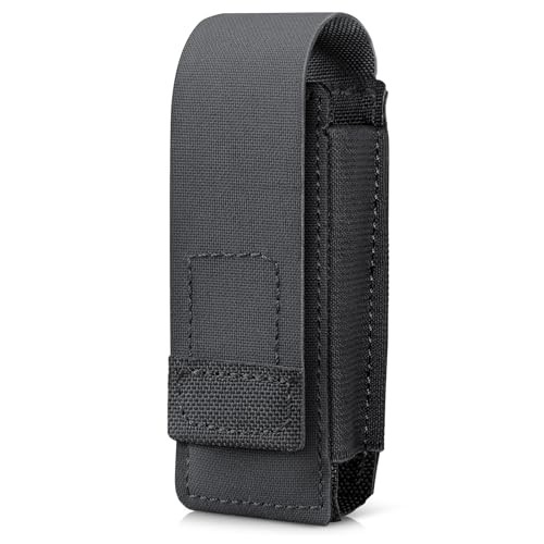OC Pepper Spray Holster Pouch, Small MOLLE Flashlight Holder Tactical Black