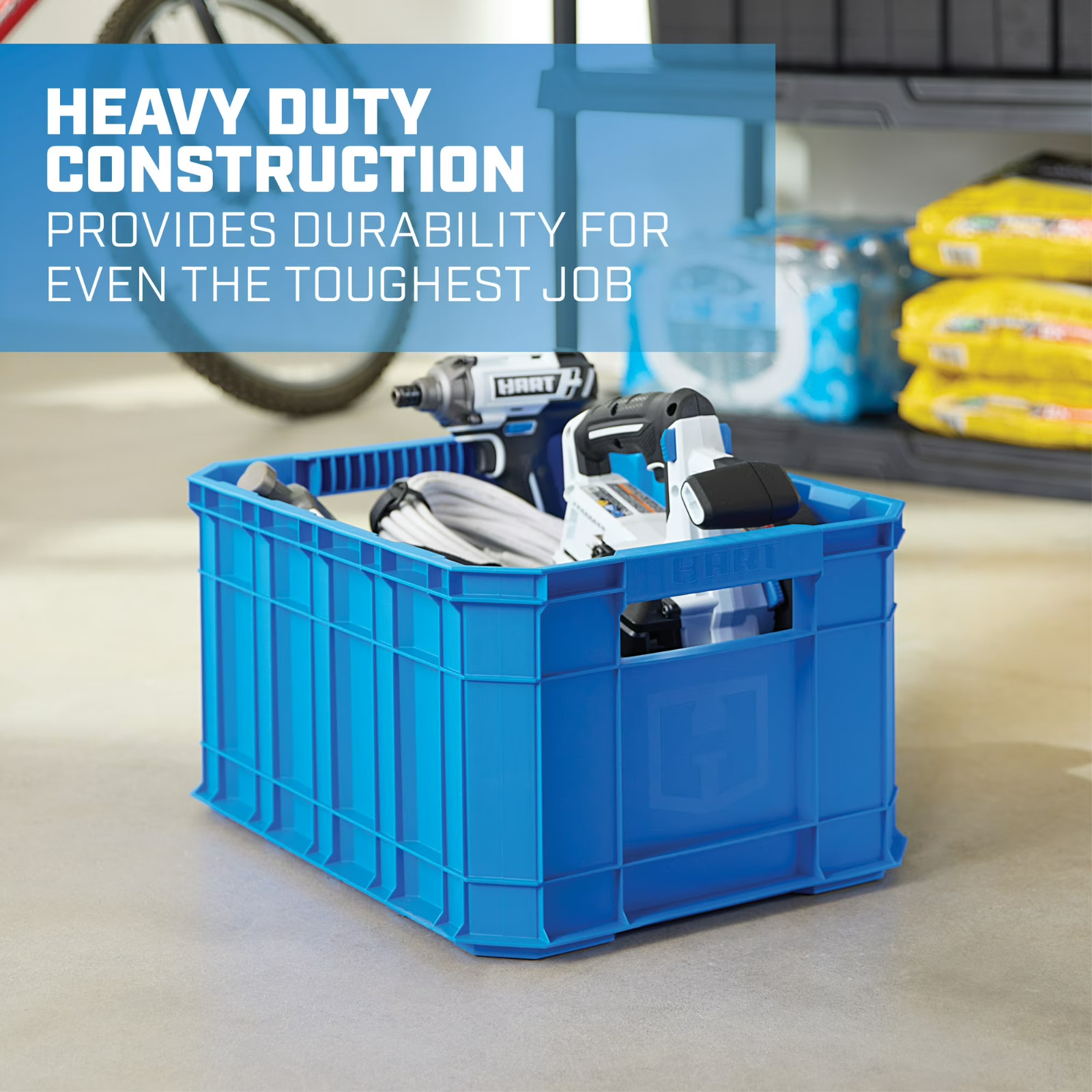 8.5 Gallon Stackable Utility Crate, Blue