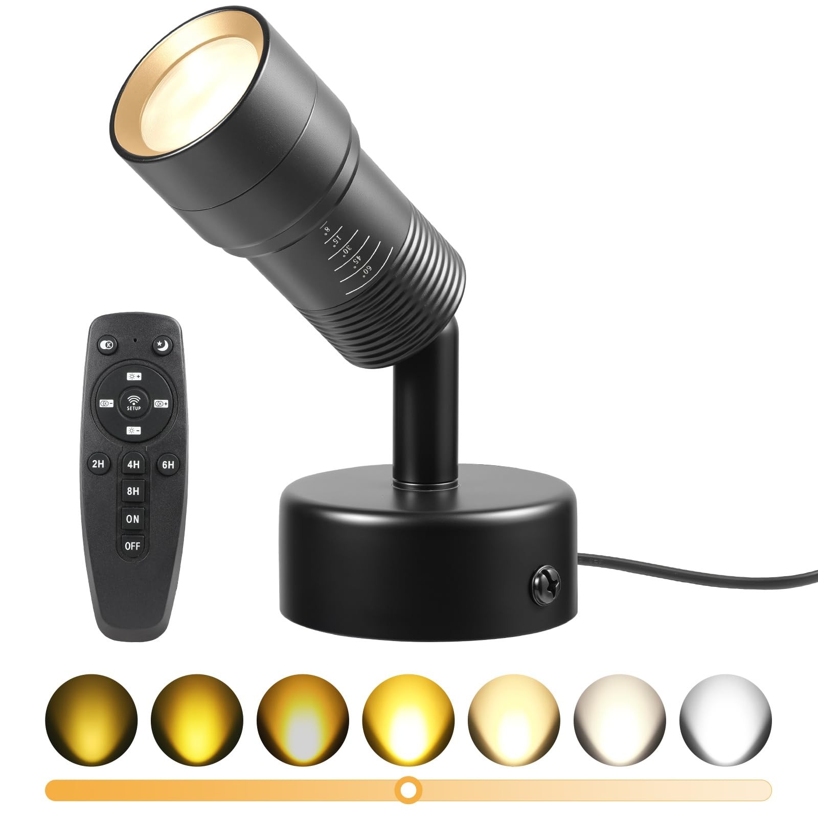 1Pack Spot Lights Indoor 8° to 60° Zoomable Focus Head Uplighting Indoor with...