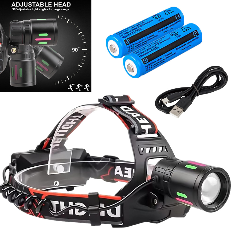 Super Bright 30W High Powered Rechargeable Headlamp Tactical Security Headlight