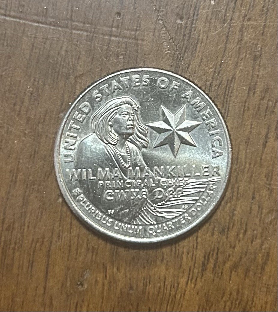 🪙 ERROR 2022 P Wilma Mankiller Quarter Error Coin Mint "IN COD WE TRUST" *Rare*