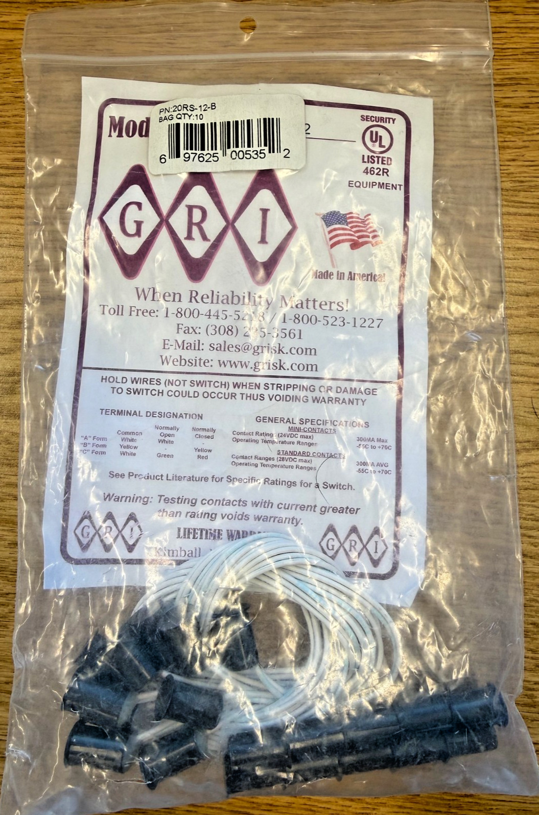 GRI 20RS-12-B Magnetic Contact Reg Gap 10 Pack